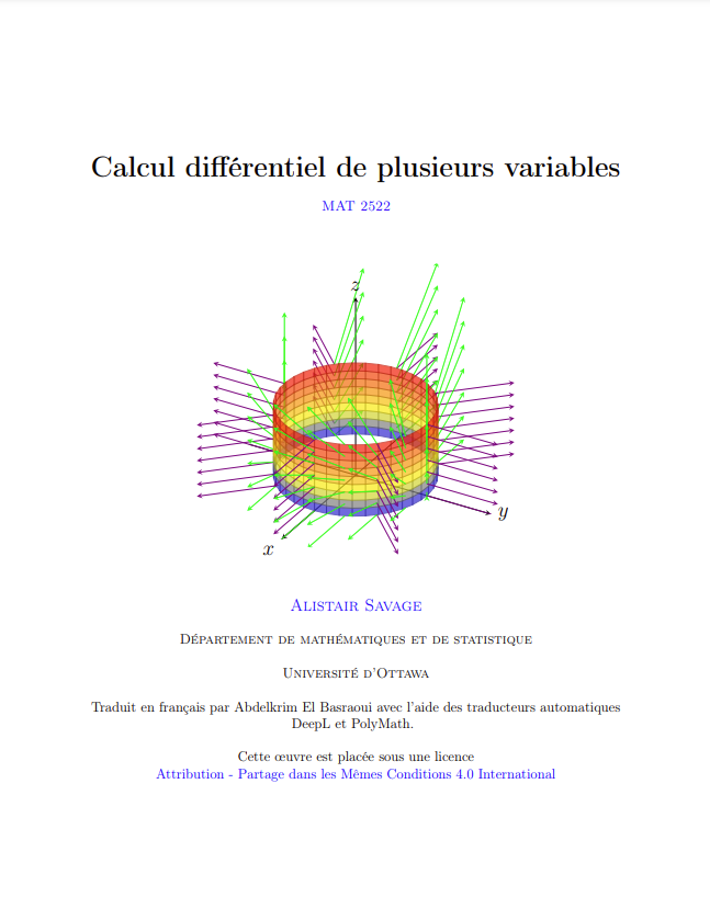 Page couverture du manuel